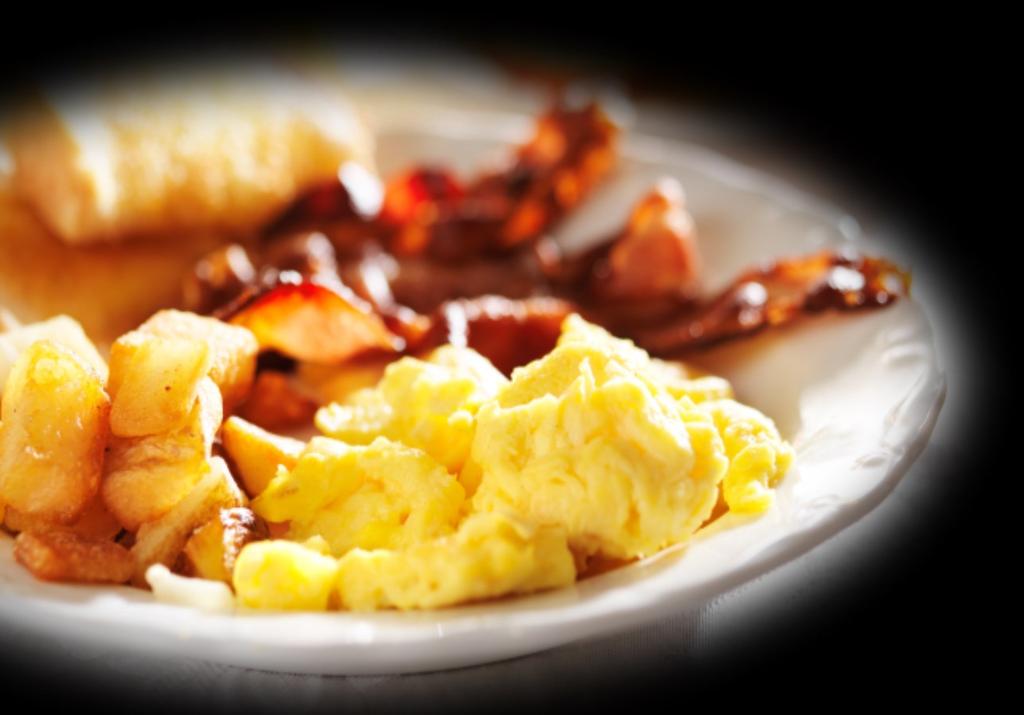 Eggs, Choice of Bacon or Sausage and Home Fries  Cold
