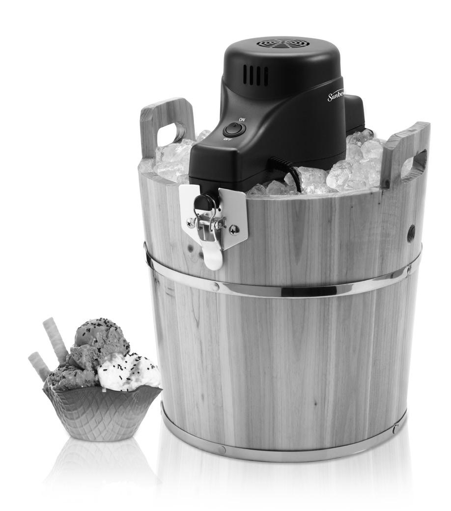 User Manual Wood Bucket Ice Cream Maker For product questions: Sunbeam Consumer Service USA :.800.458.8407 Canada :.800.667.862 www.sunbeam.com 20 Sunbeam Products, Inc.