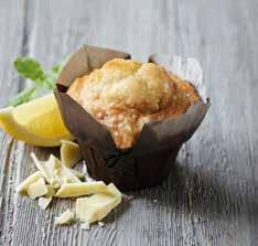 , soya, milk SICILIAN LEMON/WHITE CHOCOLATE MUFFIN A zesty lemon muffin with a hint of Sicilian lemon, and delicious white