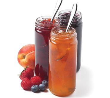 Department P - Section 102 - Jams, Conserves, Fruit Butters and Marmalades Appearance: Jams are made from crushed fruits, usually small ones, and cooked to a smooth, jell-like consistency.