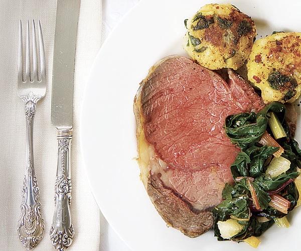Spiced up by A Dressed Up Holiday Menu This menu is luxury on a plate, featuring a show-stopping beef roast with a creamy morel mushroom sauce and chocolate soufflés.