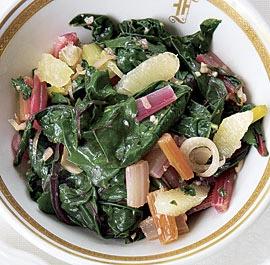 R a i n b o w C h a r d w i t h L e m o n, Fennel, and Parmigiano Don t throw those chard stems away cooking them with the chard leaves gives this recipe lots of extra flavor and texture.
