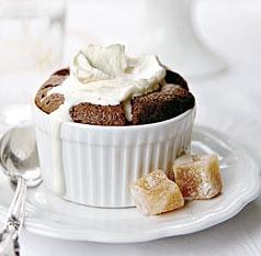 For the soufflés 1/2 oz. (1 Tbs.) unsalted butter, melted 1/2 cup plus 2 Tbs. granulated sugar 1/2 cup plus 1 Tbs. whole milk 6 oz.