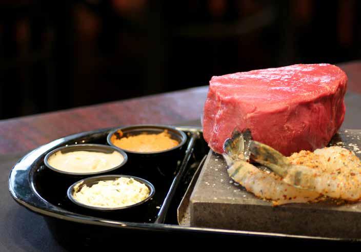 YOUR SIZZLE STARTS HERE ENTRÉES SERVED ON A 755 STONE SERVING THE FINEST AWARD WINNING STEAKS SIGNATURE BLACK ROCK TM PICK YOUR SIZE 6 oz. Sirloin 16.99 9 oz. Sirloin 19.99 12 oz. Sirloin 23.99 14 oz.