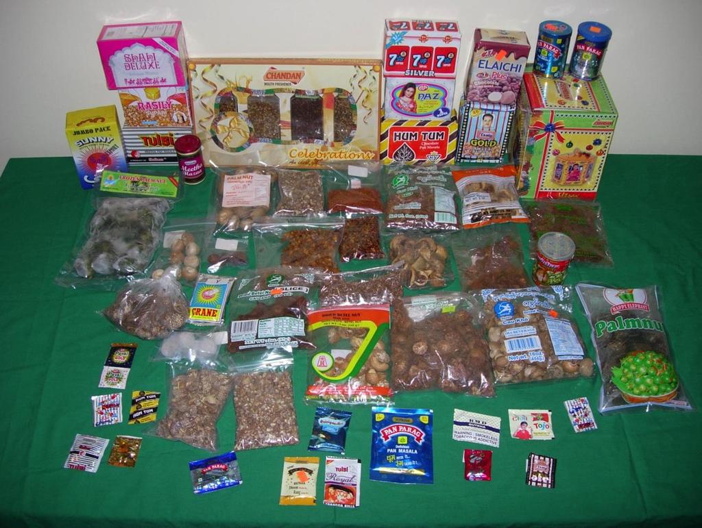 Figure 1: A sampling of betel nut products purchased in King County, Washington.