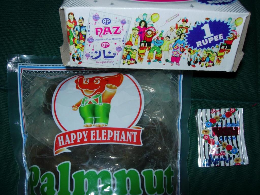 Figure 2: A sampling of kid-friendly packaging used to promote betel nut products purchased in King County,