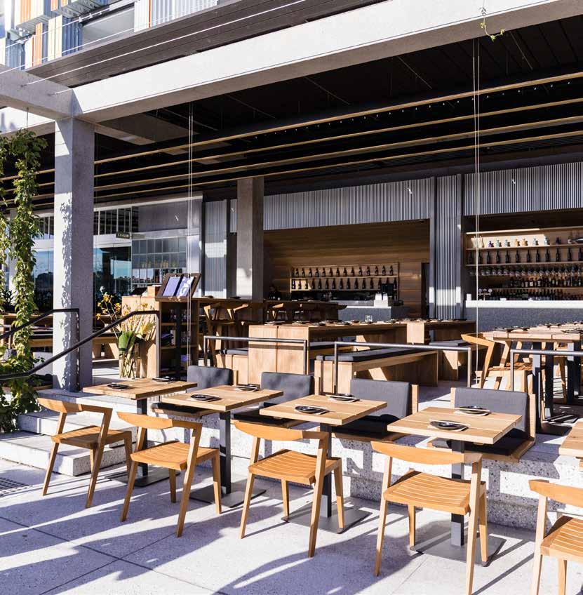 Functions Barangaroo Half Venue Capacity: Privacy level: Table configuration: Sit down 36-38 guests Stand up 40-60 guests Open dining area 2 x long rectangular tables Terms of use: Choice of