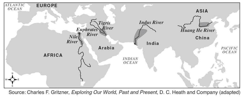 13. Base your answer to the following question on the map below and on your knowledge of social studies.