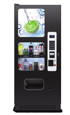 conversion from cans to bottles Money back product delivery sensor equipped Bright live product display Stylish monetary & delivery bezels Eye-catching graphic
