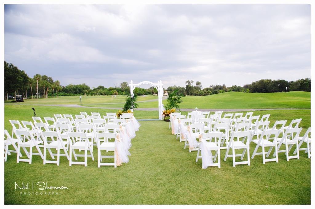Wedding Ceremony Pricing ceremony on the green overlooking the marina includes white garden chairs, set up and breakdown for 100 people $1000++ ($5++ for each additional person) *includes weather