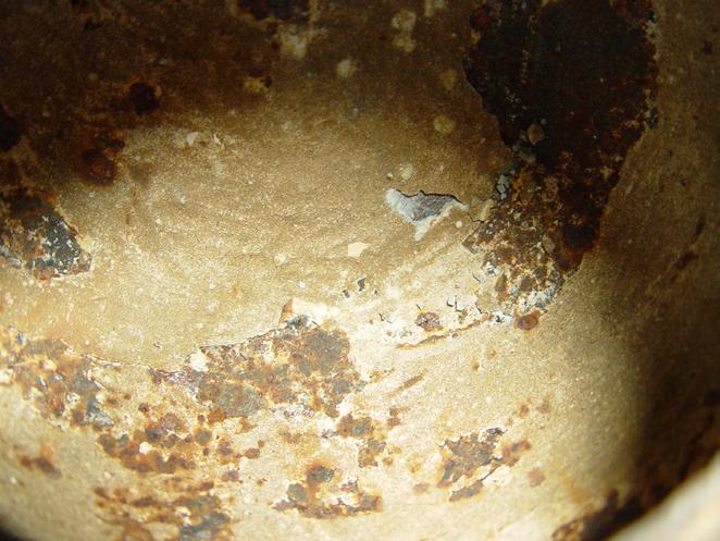 You don t want a kettle that has just sat around and rusted out, but one that was used continuously over decades, as the mineral water builds up in whitish deposits like these.