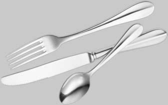 THE CLASSICALLY ELEGANT SLEEK PATTERN IS PERFECT FOR ANY CASUAL OR UPSCALE DINNING SERVICE. SILVER $7.67 GOLD DOZ. DOZ. FL-003701 TEASPOON 1 $13.75 $53.25 $81.