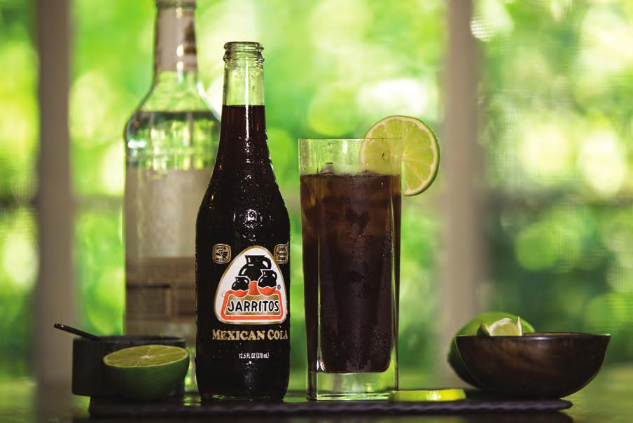 CUBA LIBRE 2oz White Rum ¾ of ice in the glass ½ oz lime juice Pinch of salt Jarritos Mexican Cola Fill glass with ice, add