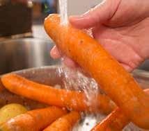 Wash all fresh fruits and vegetables - gently rub them