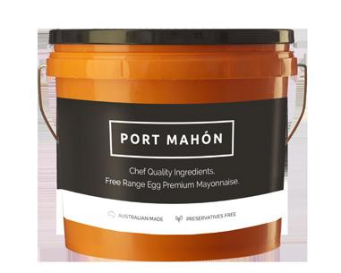 Port Mahón Free Range Whole Egg Mayonnaise Rich and creamy blend of whole egg, oil and a hint of lemon and pepper with full bodied flavour and silky texture.
