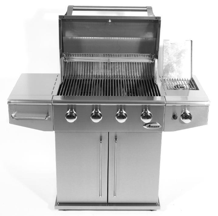 Grill Features 1 6 2 7 3 10 4 11 8 5 9 1. Roll top grill hood 2. Grilling/cooking surface 3. Side shelf 4. Towel bar/utensil hanger 5.