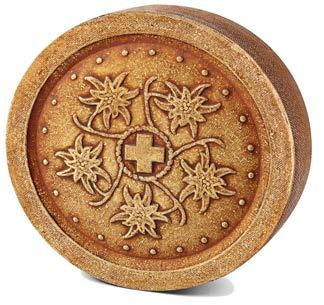 This cheese is distinguished mainly by its rind and the imprint of the most beautiful flower in Switzerland: The Edelweiss.