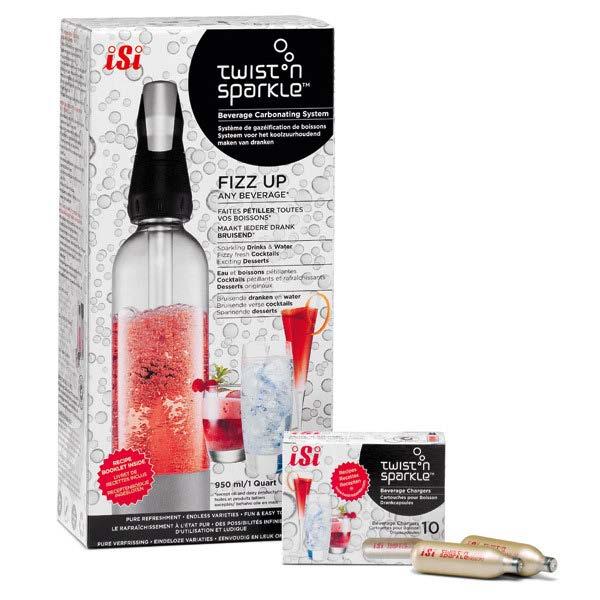ISI TWIST N SPARKLE DISPENSER AND CHARGER Authentic, fresh and customised carbonated drinks at a twist of your wrist.