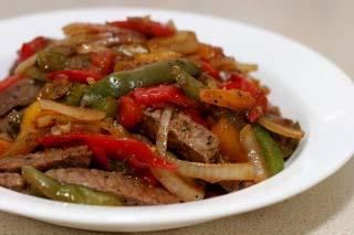 Stir Fry Beef - Serves 10 1 kg beef, sliced thinly 2 onions, sliced 6