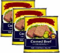 Corned Beef & Cabbage - Serves 10 10 slices bacon, diced 3 tins corned beef 2 heads cabbage,