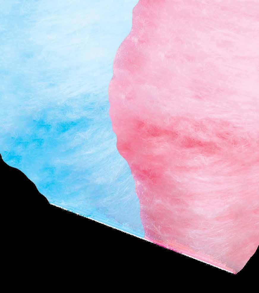 COTTON CANDY Light, Fluffy & Sweet Right for all kinds of venues including: Concession Stands Rental Locations Restaurants Stadiums Arenas Candy Stores Schools Amusement Parks Festivals and more!