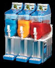 switch allows product to be kept refrigerated overnight Independent slush density controls per bowl Available #003 Auto fill feature Item # 5 TripleBowl WxDxH 32.875 x24 x5 Add 3.75 to 4.