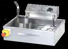 48 FW2 Fryer #8050D Cook three 8 funnel cakes, two large elephant ears or 2 French waffles Tubular heat element with dial heat control Stainless steel