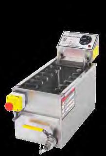 of oil Shown with #8054H Dog on a Stick Frying Kit with Handles All items sold separately Universal Gas Fryer WxDxH 6 x24 x39 Plug