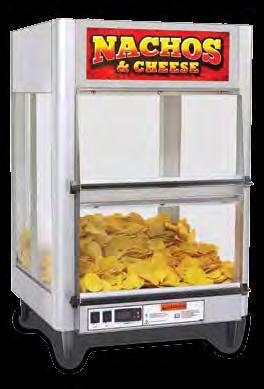 of chips keeping them hot and fresh Load chips through the top and serve out of the front Comes with yellow accent light Plexiglas windows