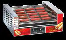 Slanted Hot Diggity Hot Dog Grill #8224 Also available, #8224PE Nonstick Version 4 stainless steel rollers for easy clean up & durability Dual