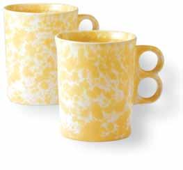 Morning Glory Yellow (or Blue) $14 White on White $15 Tankard Mug (4" H, 11 oz) #S1 Use for hot or