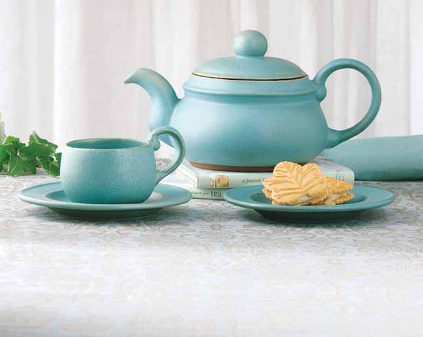 1. NewLine Turquoise New Look 7. 3. & 4. 2. 3. & 5. 6. 3. PLATES 1. Large Plate (10 1 /2" W) is both dinner plate and server. #2304 $25 2.