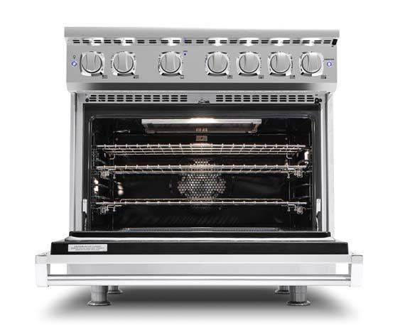 Oven Features Broiler Burner Oven Racks (3) Switch for lights above knobs Oven Lights Convection Fan Rack Positions The 30, 36, 48 right-hand and both 60 W.