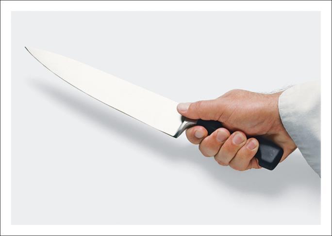 Knife Safety: Proper Grip Seafood In Schools The most common grip: Hold the handle with three fingers while gripping the blade