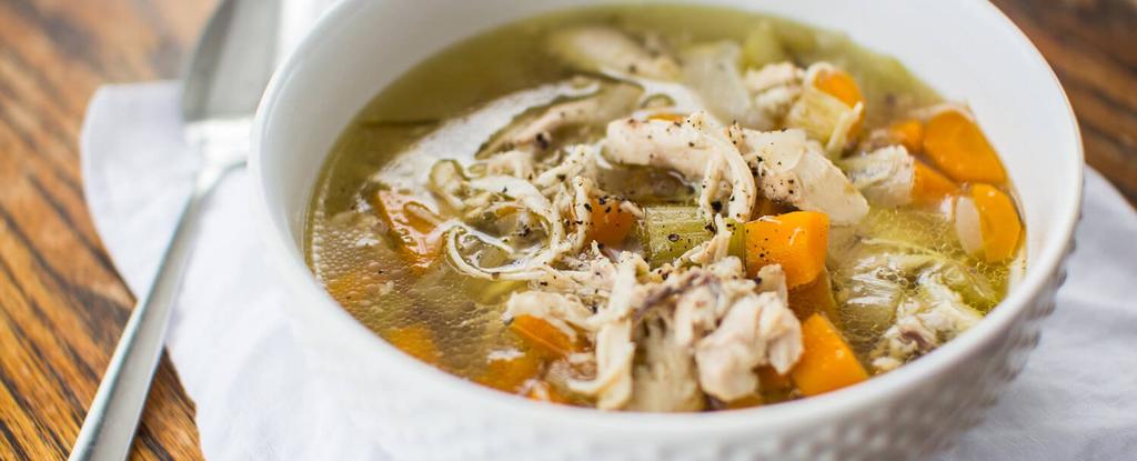 Slow Cooker Chicken Soup 8 ingredients 6 hours 8 servings Add all ingredients to the crock pot and cook on low for 6-8 hrs.