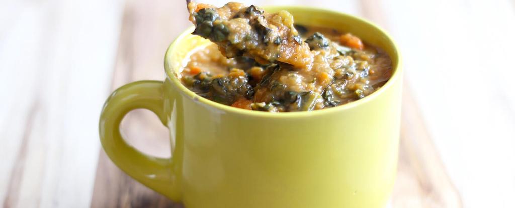 Cozy Slow Cooker Split Pea & Kale Stew 9 ingredients 8 hours 8 servings In your slow cooker, add the onion, garlic, carrots, celery, thyme and dried split peas.