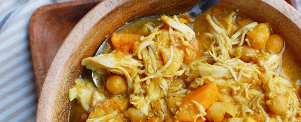 Curried Chicken Slow Cooker Stew 9 ingredients 6 hours 8 servings Add all ingredients except chicken breasts to the slow cooker and stir well to mix.