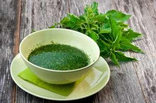 Nourishing Nettle Soup 4 servings Wash nettle and spinach thoroughly. Drain and chop coarsely.