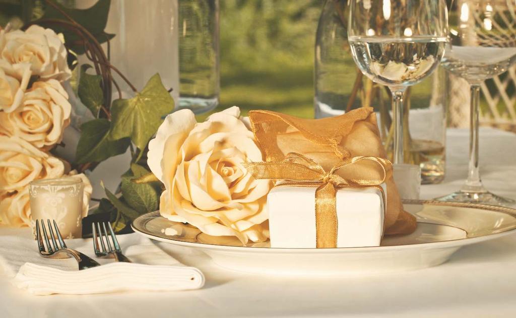Gold Package (minimum 60 guests) $80 per person Inclusions: A two (2) course gourmet meal served in alternate drop Bridal table is given choice of meals and first drinks will be served at table.