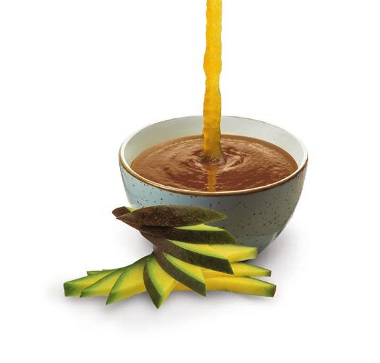 SAuces MANGO With a high mango purée content. With natural flavourings. Also great for use as a VARIEGATO (for example with yoghurt). Packaging: 1 kg bottle.
