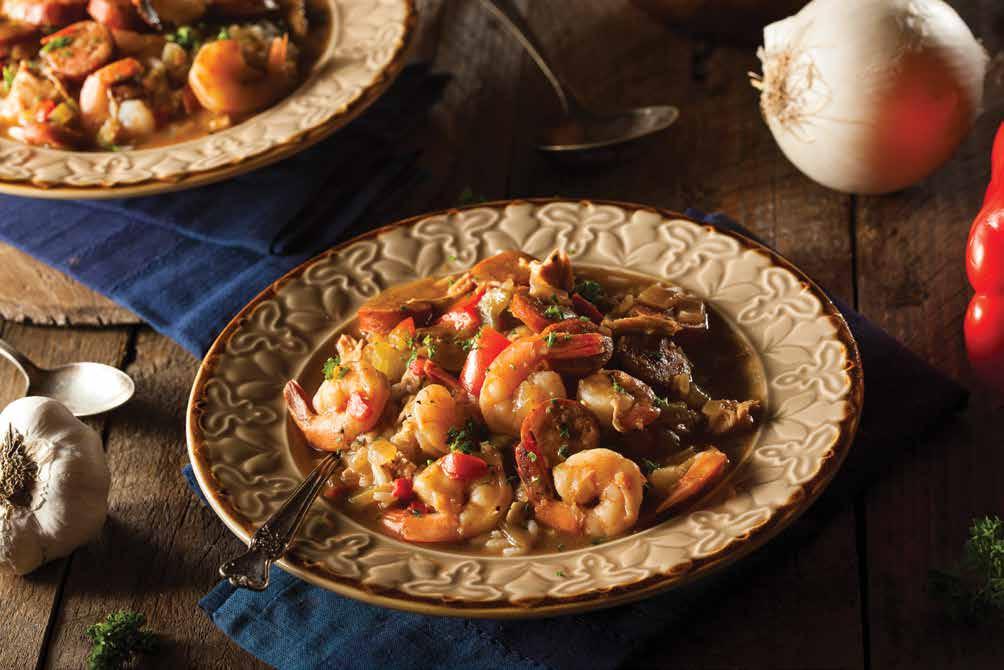 Make this delicious Cajun gumbo delight your own special recipe by adding shrimp or maybe a craw-daddy or two.