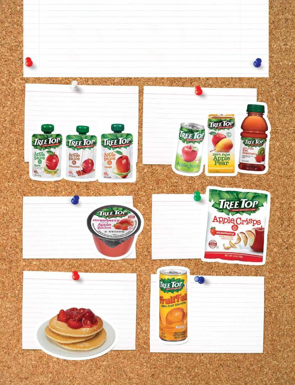 Tree Top offers a strong variety of fruit products to meet the ever increasing demand for healthy K-12 menu options.