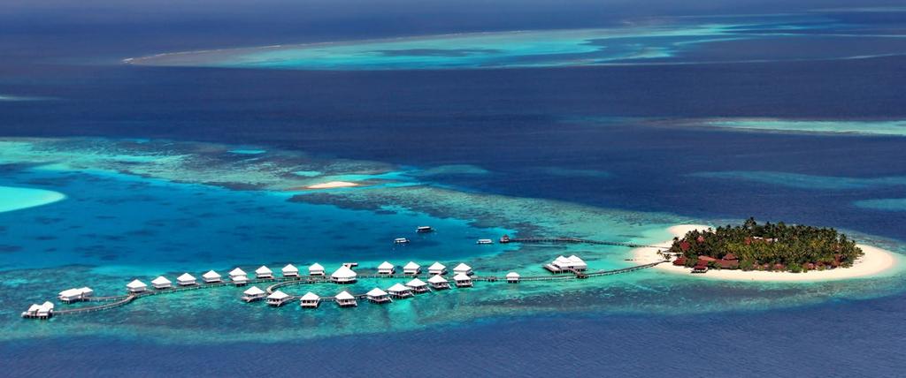 WATER VILLAS LOCATION Located in the colourful house reef of Diamonds Thudufushi Island Resort, these newly built exclusive water villas are raised over the pristine waters of the shallow lagoon.