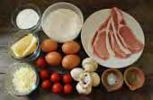 bacon rashers, cut into small pieces with scissors 5-6 closed cup mushrooms, sliced SERVES 4 Place the flour and salt in a large bowl and add the butter.