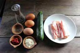 Add the courgette and ham and mix well. Heat a large frying pan and melt the ghee / oil. Spoon palm-sized amounts of the mixture into the pan. Cook for 3-4 minutes on each side.