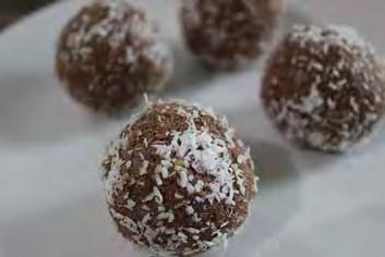 Protein freezer balls 75g fresh coconut, grated or finely chopped (or use desiccated coconut*) 50g vanilla flavour whey or rice protein powder 20g crunchy nut butter 20g dark chocolate (minimum 70%
