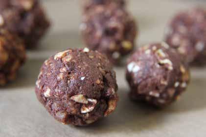 Cashew cocoa energy balls 75g cashews, finely chopped 20ml unsweetened almond milk or cold water 60g finely chopped dates 50g crunchy nut butter (any variety)