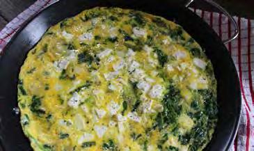Tarragon & spinach frittata 1 tbsp butter or coconut oil handful of spinach leaves 11/2 tsps dried tarragon, or several sprigs of chopped fresh tarragon small pinch of sea salt flakes pinch of ground