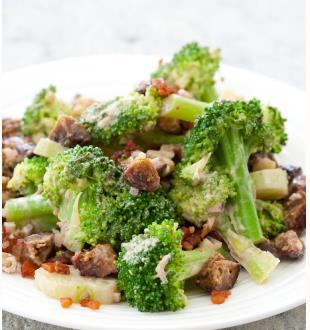 Broccoli Fig Salad Ingredients 1 cup Blue Ribbon Orchard Choice or Sun-Maid Figs, stemmed and chopped into ¼-inch pieces 1½ pounds broccoli, florets cut into 1-inch pieces, stalks peeled and sliced ¼