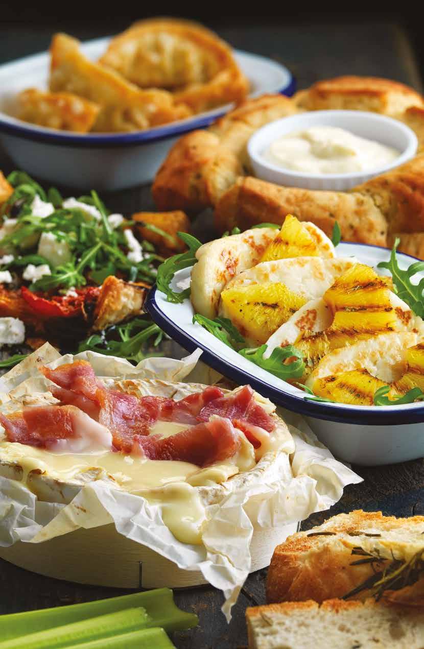 Camembert Sharer topped with Bacon & a Selection